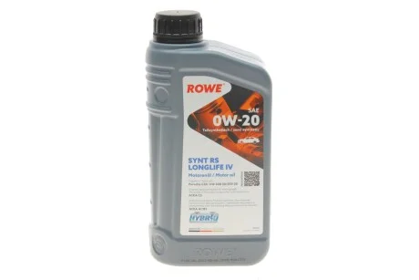 Олива моторна HIGHTEC SYNTH RS LONGLIFE IV SAE 0W-20 (1 L) ROWE 20036-0010-99