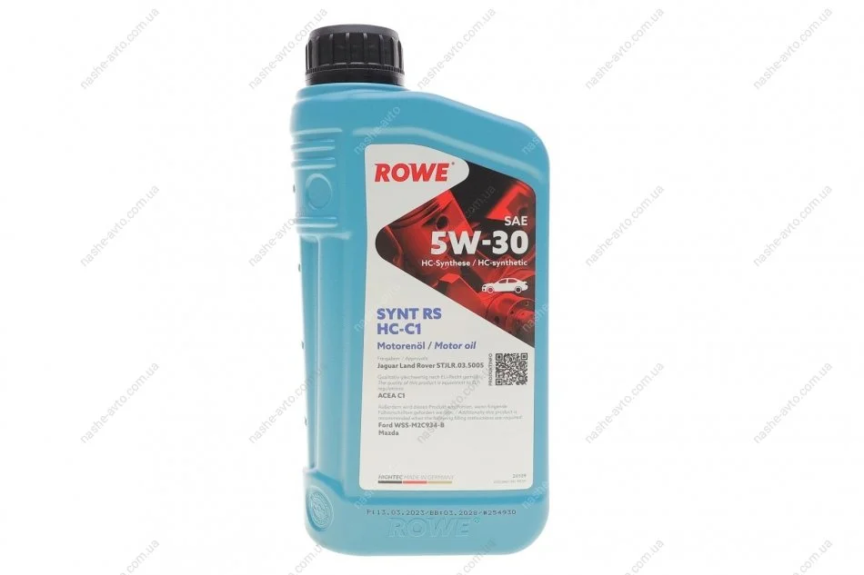 Олива моторна HIGHTEC SYNT RS SAE 5W-30 HC-C1 (1 L) ROWE 20109-0010-99 (фото 1)