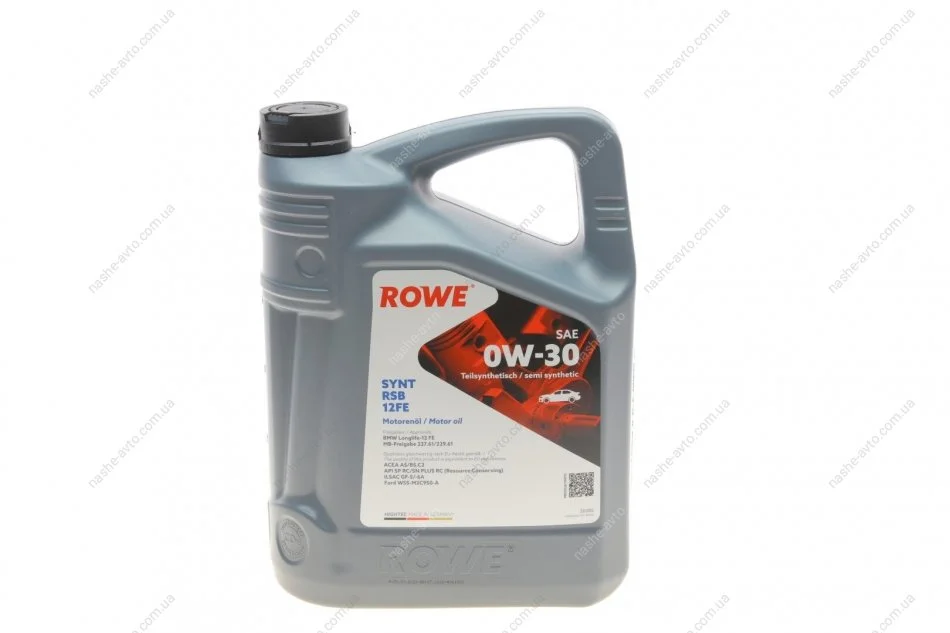 Олива моторна HIGHTEC SYNT RSB 12FE SAE 0W-30 (5 L) ROWE 20305-0050-99 (фото 1)