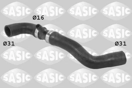 Патрубок системы охлаждения отопителя радиатора гибкий SASIC 3400009