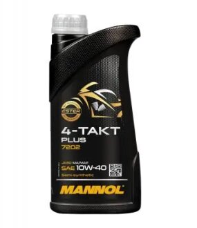 Масло ДВС 10W-40 4-Takt Plus, JASO MA/MA2, 1л, синт. Mannol MN72021