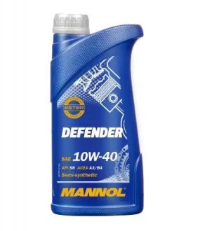 Масло ДВС 10W-40 Defender API SP, ACEA A3/B4, 1л, п/синт. Mannol MN75071