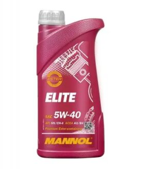 Масло ДВС 5W-40 Elite API SN/CH-4, ACEA A3/B4, VW 502/505, 1л, синт. Mannol MN79031