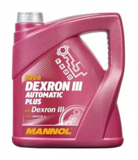 Масло трансмисс. Automatic Plus ATF Dexron III, 4л, синт. Mannol MN82064