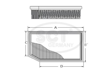 Фільтр повітряний RENAULT Duster 1.6 SCe 115 (16-) (SB 2386) SCT Mannol SB2386