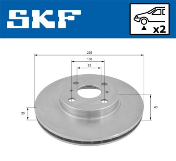 Комплект гальмівних дисків SKF VKBD80839V2