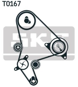 Роликовий модуль натягувача ременя (ролик, ремінь, помпа) SKF VKMC 03264