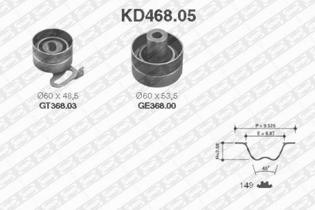 Ремонтний комплект для заміни паса газорозподільчого механізму SNR NTN KD468.05