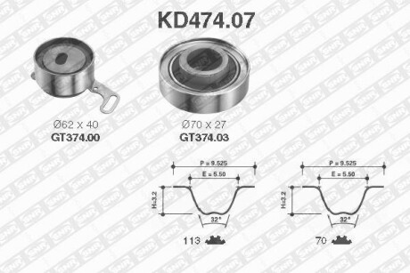 Роликовий модуль натягувача ременя (ролик, ремінь) SNR NTN KD474.07