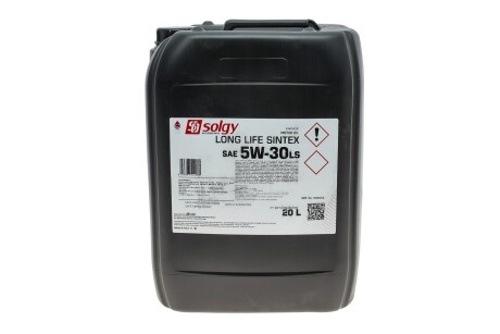 Олива моторна LONG LIFE SINTEX 5W-30 LS (20 L) SOLGY 504046