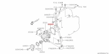 Прокладка насоса водяного SUBARU 21114AA063