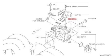 Прокладка клапана контролю повітря SUBARU 22659AA120