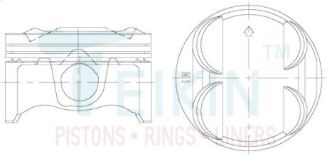 Поршень ДВС 0.5 (4шт.+пальцы) Honda (K24Z3) Accord (09-) 2.0-2.4, Acura TSX (09-) TEIKIN 38188-050