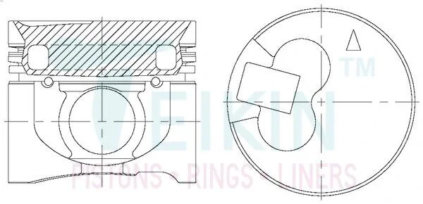 Поршень MITSUBISHI TEIKIN 43672AG050 (фото 1)