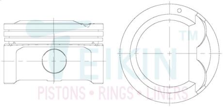 Поршень ДВС 0.5 (4шт.+пальцы) Hyundai (G4ED ATTITUDE) Accent (06-), Getz (02-) 1.4 MPI DOHC TEIKIN 51128-050