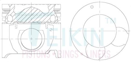 Поршень ДВЗ STD (4шт.+пальцы) KIA Sorento (02-), Hyundai H-1 (02-)(D4CB CRDI) 2.5 TEIKIN 51603AG-STD