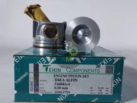 Поршень ДВС 0.5 (4шт.+пальцы) Hyundai 2.0D (D4EA ALFIN) Santa Fe (-05), Tucson (06-) TEIKIN 51604A-4-050
