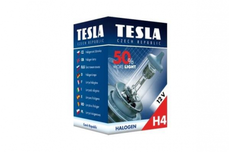 Лампа H4 12В 60/55Вт P43t, +50% света TESLA B30401