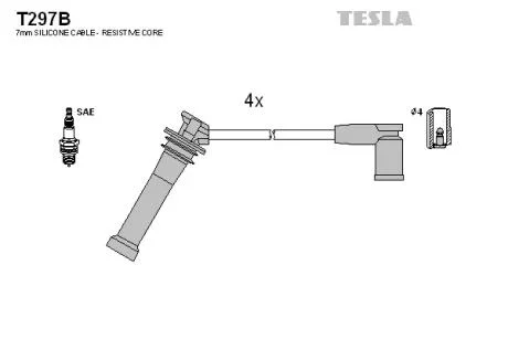 Провода высоковольтные (к-кт) Mazda 6 (02-08) 1.8, 2.0, 2.3i  BLATN TESLA T297B