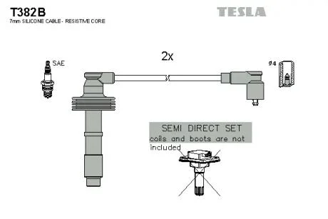 Провід високовольтний, комплект Volvo S40 I, V 40 (95-04) 1.6, 1.8, 1.9, 2.0i BLATNA TESLA T382B