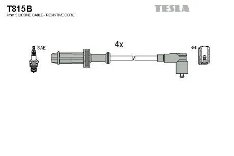 Провід високовольтні (к-кт) CITROEN BERLINGO (96-11) 1.1, 1.4i BLATNA TESLA T815B