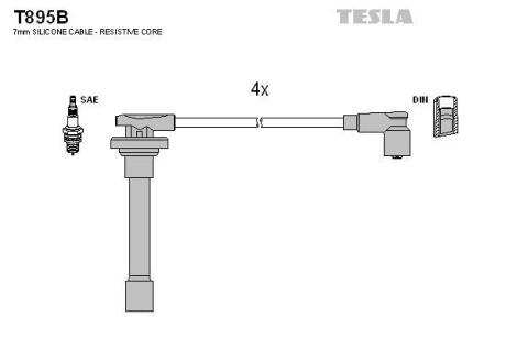 Провода высоковольтные (к-кт) HONDA ACCORD (V,VI) BLATNA TESLA T895B