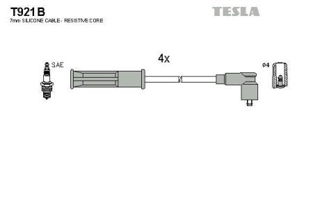 Провода высоковольтные (к-кт) RENAULT KANGOO (08-) 1.6i BLATNA TESLA T921B