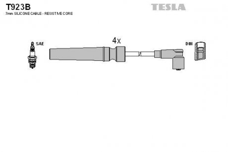 Провода высоковольтные Лачетти, Нубира 1,6 TESLA T923B (фото 1)