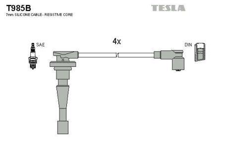 Провода высоковольтные (к-кт) Honda CR-V (I,II) 2.0i BLATNA TESLA T985B