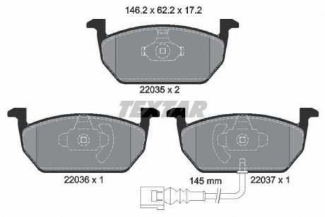 Комплект гальмівних колодок TEXTAR 2203501