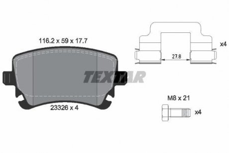 Комплект гальмівних колодок TEXTAR 2332601