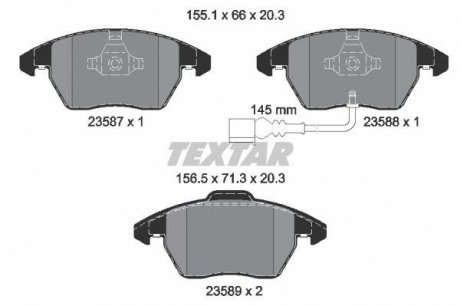 Комплект гальмівних колодок TEXTAR 2358701