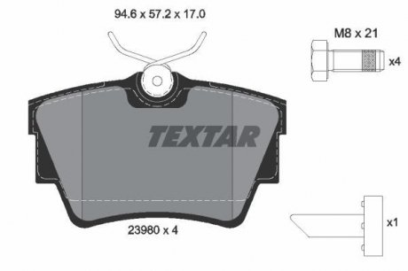 Комплект гальмівних колодок TEXTAR 2398001