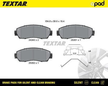Колодки барабанного гальма TEXTAR 2434201SC