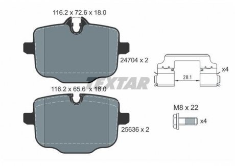 Комплект гальмівних колодок TEXTAR 2470401 (фото 1)