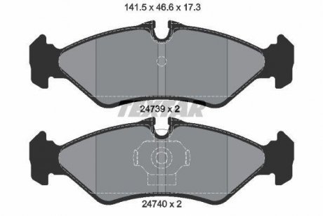 Комплект гальмівних колодок TEXTAR 2473901 (фото 1)