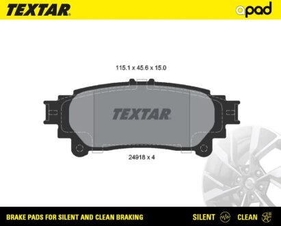 Колодки барабанного гальма TEXTAR 2491801SC