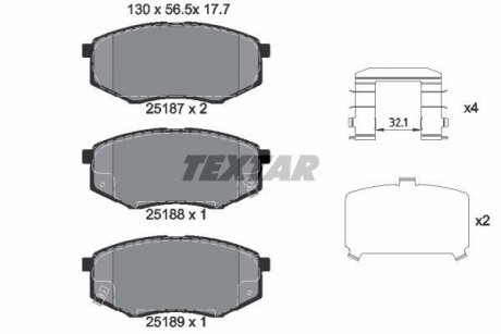 Комплект гальмівних колодок TEXTAR 2518701