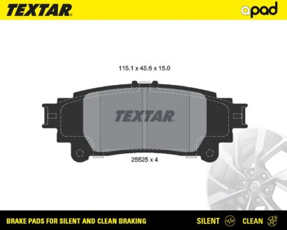 Колодки барабанного гальма TEXTAR 2552503SC