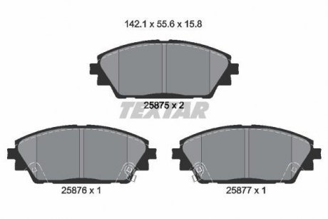 Комплект гальмівних колодок TEXTAR 2587501