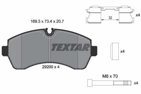 Комплект гальмівних колодок TEXTAR 2920002