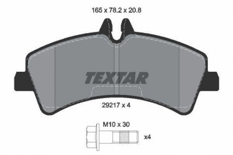 Комплект гальмівних колодок TEXTAR 2921702