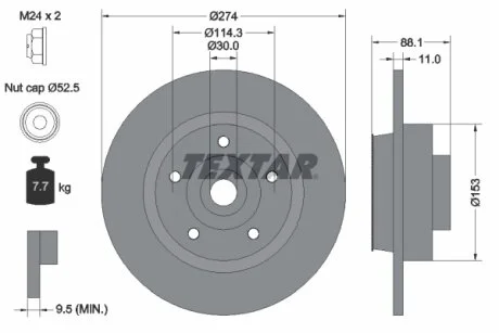 Диск гальмівний TEXTAR 92232603