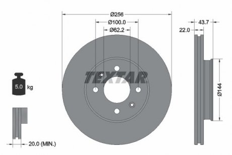 Диск гальмівний TEXTAR 92304603