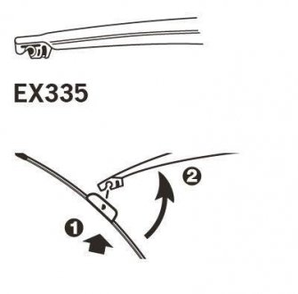 Щетка стеклоочистителя каркасная задняя 330mm (13") ExactFit Rear Trico EX335 (фото 1)