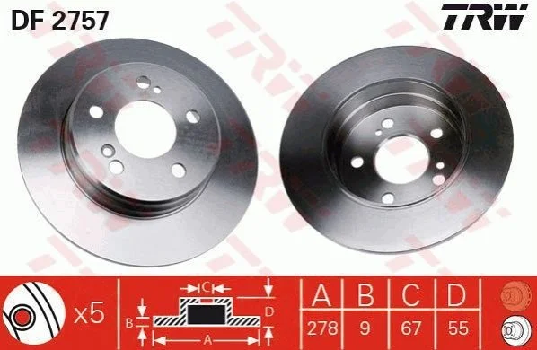Диск гальмівний TRW DF2757 (фото 1)