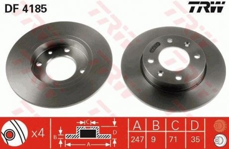 Диск гальмівний TRW DF4185