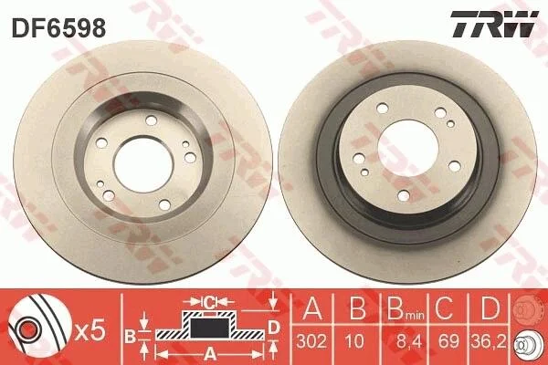 Диск гальмівний TRW DF6598 (фото 1)