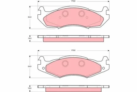Комплект гальмівних колодок з 4 шт. дисків TRW GDB1207