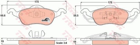 Комплект гальмівних накладок до дискових гальм TRW GDB1358